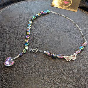 .925 Silver Heart and .999 Butterfly Necklace